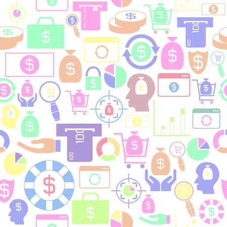economy seamless pattern background icon.のイラスト素材