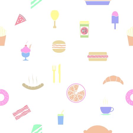 fast food seamless pattern background icon.のイラスト素材