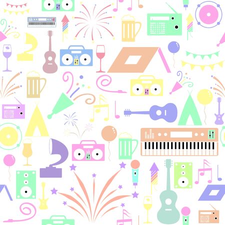 party seamless pattern background icon.のイラスト素材