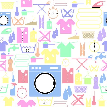 Laundry seamless pattern background icon.のイラスト素材