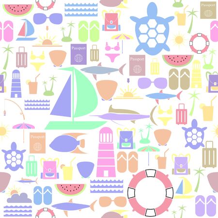 island seamless pattern background icon.のイラスト素材