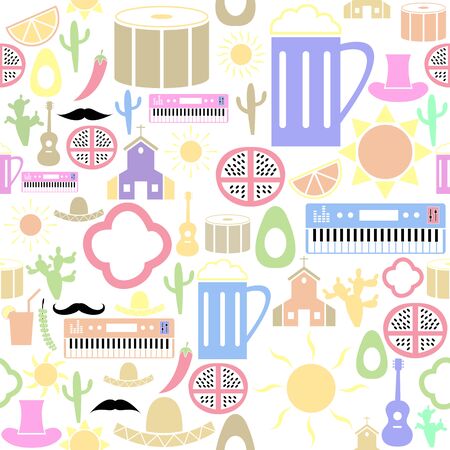 mexico seamless pattern background icon.のイラスト素材