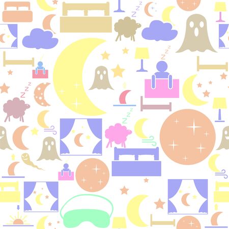night seamless pattern background icon.のイラスト素材