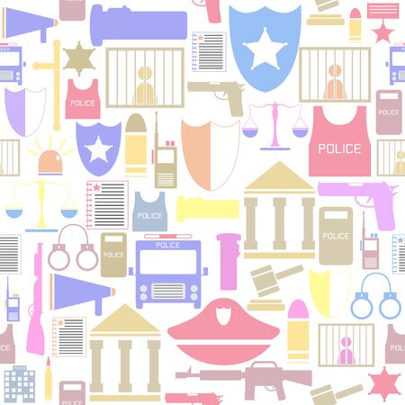 police seamless pattern background icon.のイラスト素材