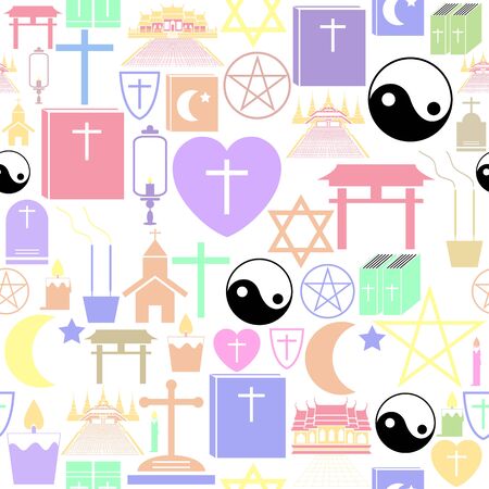 religion seamless pattern background icon.のイラスト素材
