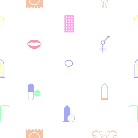 safe sex seamless pattern background icon.のイラスト素材