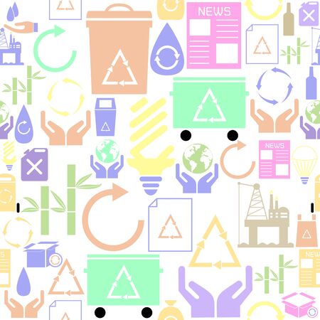 recycle seamless pattern background icon.のイラスト素材