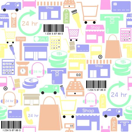 retail seamless pattern background icon.のイラスト素材