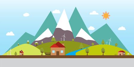 Autumn nature design. Vector flat style.のイラスト素材