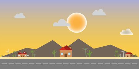 landscape nature design. Vector flat style.のイラスト素材