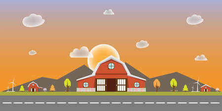 landscape nature design. Vector flat style.のイラスト素材