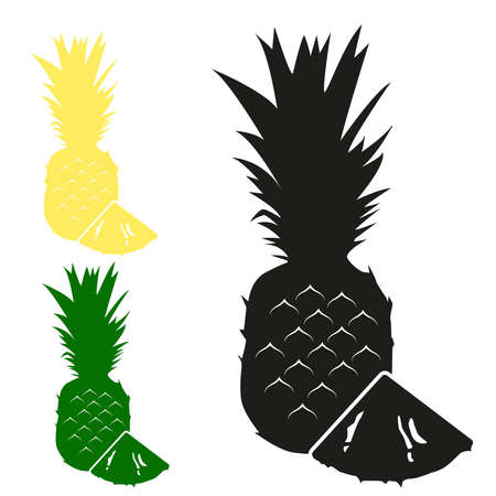 Pineapple tropical fruit. Vector object. Health symbol.のイラスト素材