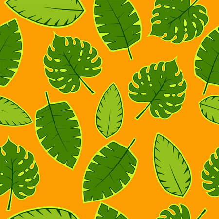 Palm Leaf Tropica Seamless Repeatのイラスト素材