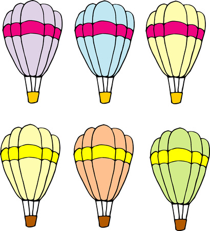 colorful parachute possible drawingのイラスト素材