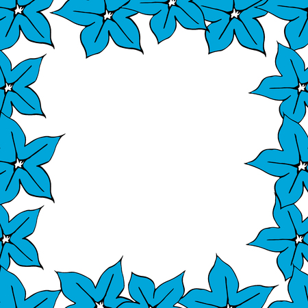 Hand drawn flower frame.  Great for wedding invitation, label template, anniversary card.のイラスト素材