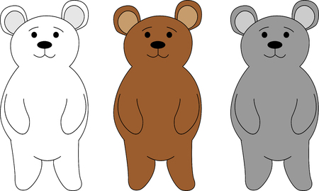 Bear in cartoon style. Cute vector illustrationのイラスト素材