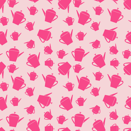 The teapot icon seamless pattern. Tea symbol. Flat Vector illustrationのイラスト素材