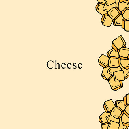Cheese vector illustration in cartoon style. Perfect for menu, card, bag designのイラスト素材