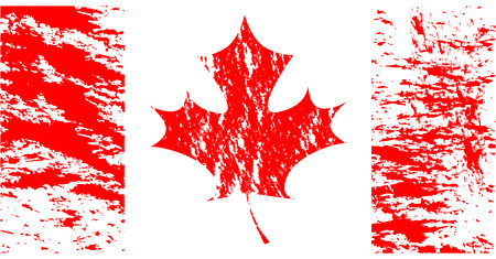 Canada Day Vector Illustration. Happy Canada Day Holiday Invitation Design. Red leaf on white background.のイラスト素材