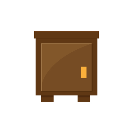 Vector illustration of nightstand, flat icon. Element of modern home and office furniture. Front view.のイラスト素材
