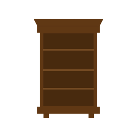 Vector illustration of wardrobe, flat icon. Element of modern home and office furniture. Front view.のイラスト素材