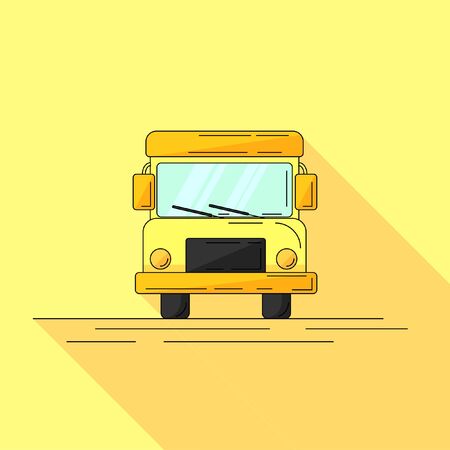 school bus in cartoon style. Vector illustration for web or design.