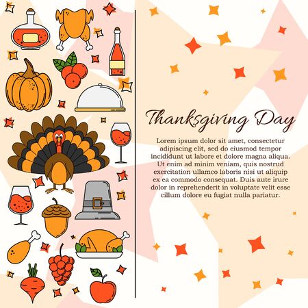 Thanksgiving card concept. Vector illustration for design and webのイラスト素材