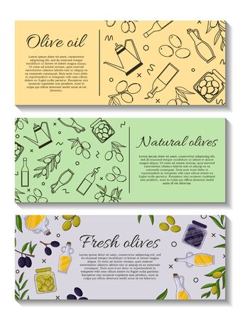 Set of vector banner with olive branches and space for text.のイラスト素材