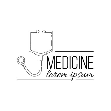 Medicine line logo. Vector illustration for design, web.のイラスト素材