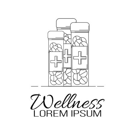 Medicine line logo. Vector illustration for design, web.のイラスト素材