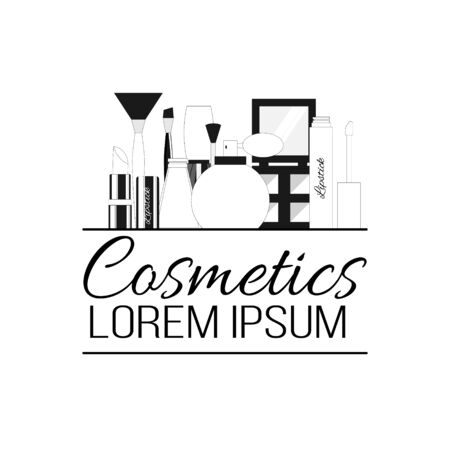 Cosmetics line logo. Vector illustration for design and web.のイラスト素材