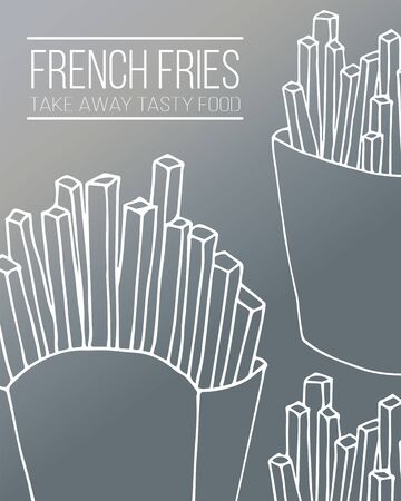 Vector fast food flyer template. Street food modern illustration for design and webのイラスト素材