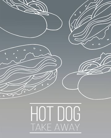 Vector fast food flyer template. Street food modern illustration for design and webのイラスト素材