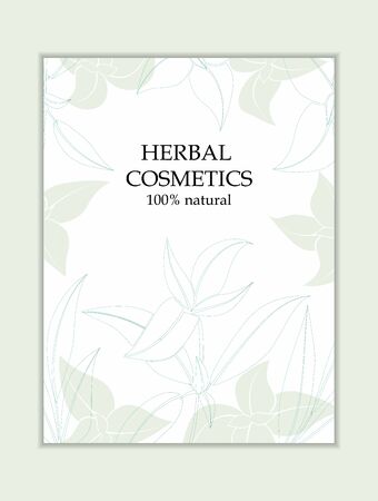 Herbal cosmetics card template. Modern illustration for design and web.のイラスト素材