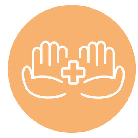 Hand Medical Marker vector icon. Style is flat rounded symbol, brown color, rounded angles, white background.のイラスト素材