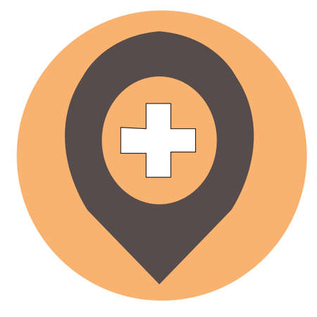 Clinic Map Pointer vector icon. Style is flatのイラスト素材