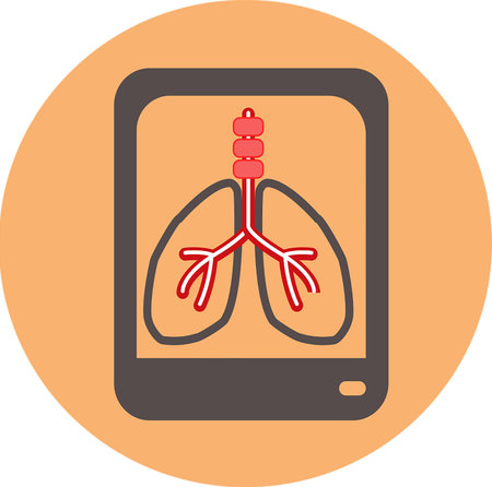 Lungs X-Ray Photo vector icon. Style is bicolor flat rounded symbol,のイラスト素材