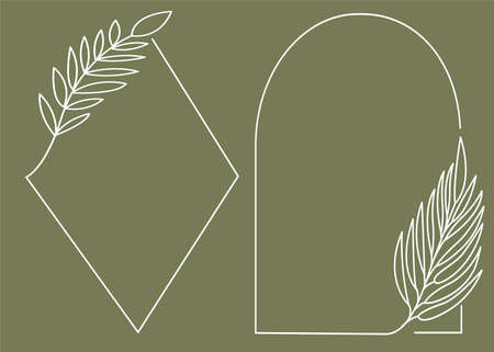 vector elements, geometric floral frames.のイラスト素材