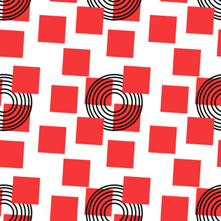Geometric vector pattern with red and white.のイラスト素材