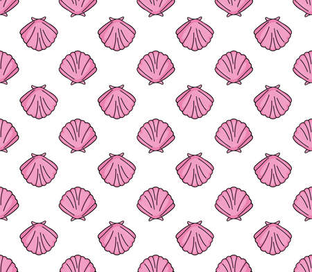 Cute kids shell pattern for girls and boysのイラスト素材