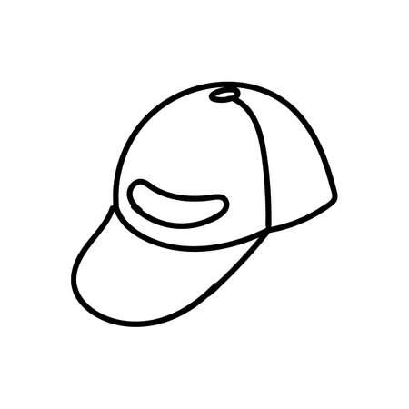 hand drawn doodle symbol baseball cap outlineのイラスト素材