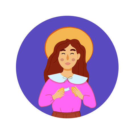 Woman hold in hand fortune cookies with predictionのイラスト素材