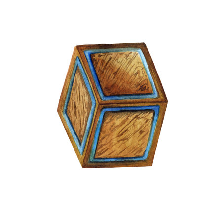 wooden texture watercolor toy cube for kids