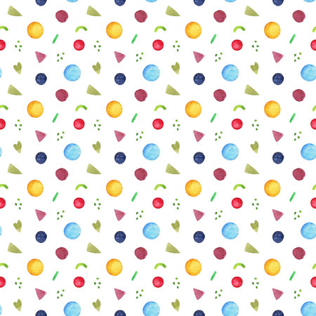 Bright kids pattern with balls and confetti