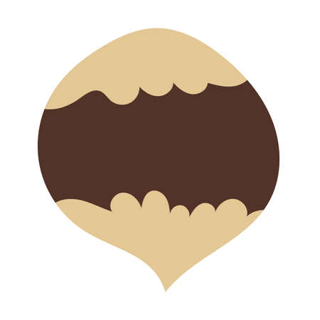 Hazelnut icon. Flat hand drawn hazelnut vectorのイラスト素材