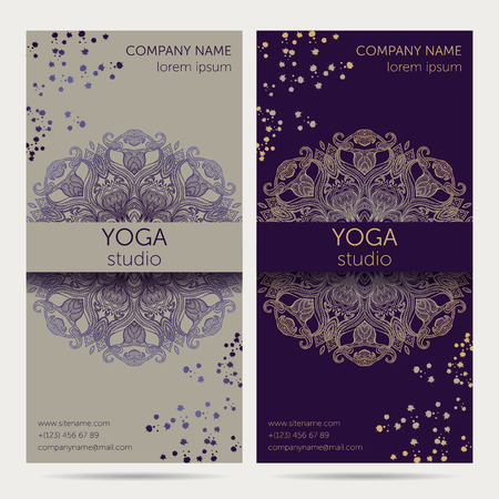 Design Template For Yoga Studio With Mandala Ornament Background