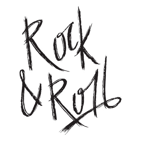 Vintage lettering rock and roll. Retro illustration. Concept design for card, print, t-shirt, postcardのイラスト素材