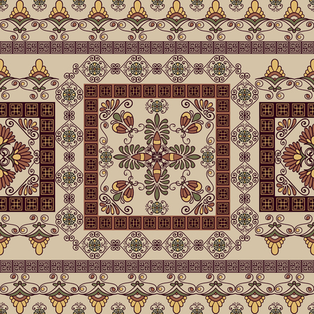 Seamless pattern with ancient greek ornament. Traditional ethnic background. Vintage vector illustrationのイラスト素材