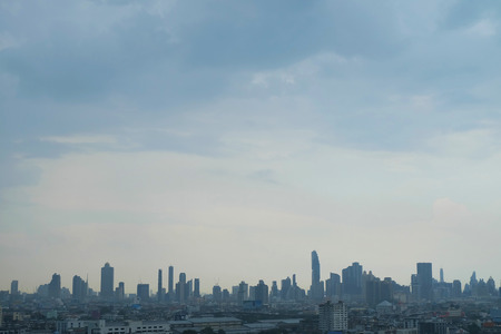 Beautiful view of city with blue sky.の写真素材