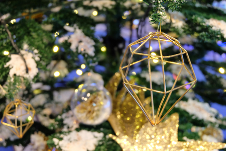 Diamond gold christmas Trimmings.の写真素材
